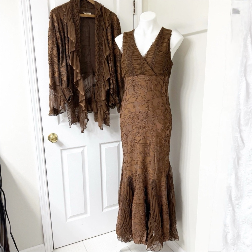 Vintage Velvet  Burnout Maxi Dress 2 Piece Set 90s Y2K Whimsigoth Woodland Fairy